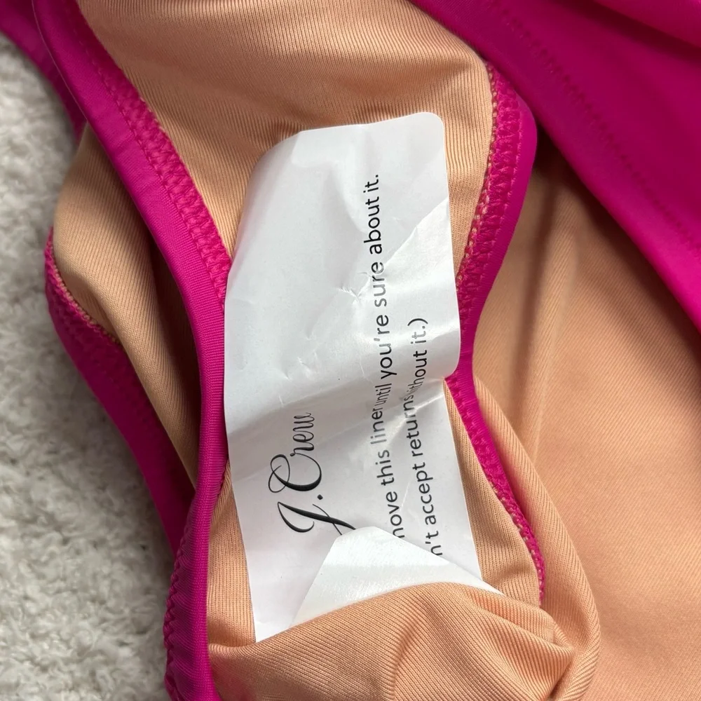 J. Crew Swimsuit Womens 2 Fuchsia Pink Ruched V-Neck One Piece‎ Swim Beach Vacay